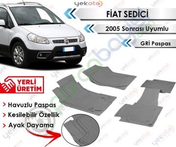 Ford Sedici 2005 Sonrası Uyumlu Havuzlu Kesilebilir Gri Paspas
