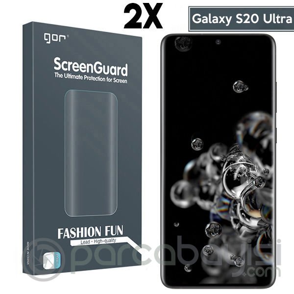 GOR SM Galaxy S20 Ultra 3D Kavisli Full Ekran Koruyucu 2 Adet Set