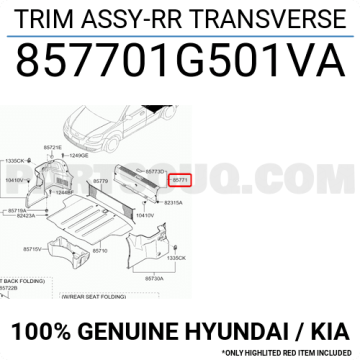 Kia Rio Arka Panel İç Döşeme Orjinal | 857701G501Va