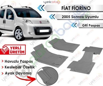 Fiat Fiorino 2005 Sonrası Uyumlu Havuzlu Kesilebilir Gri Paspas