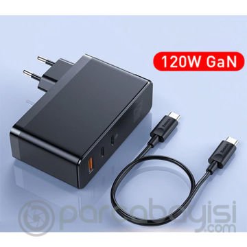 Baseus GaN2 Pro 120W PD Hızlı Şarj Aleti Macbook Pro Şarj Aleti+100w PD Kablo QC4.0 QC3.0