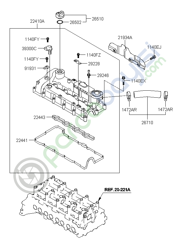 Kia Sorento - Sportage - Carnıval Kulbütör Kapak Contası Orjinal | 224432F000
