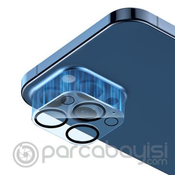 BASEUS iPhone 12 Pro 6.1 3D Full Kaplama Kamera Koruyucu Cam 2 Adet Set