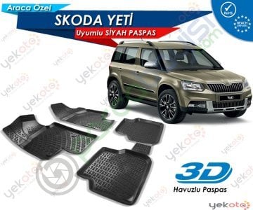 Skoda Yeti Uyumlu Araca Özel 3D Havuzlu Paspas