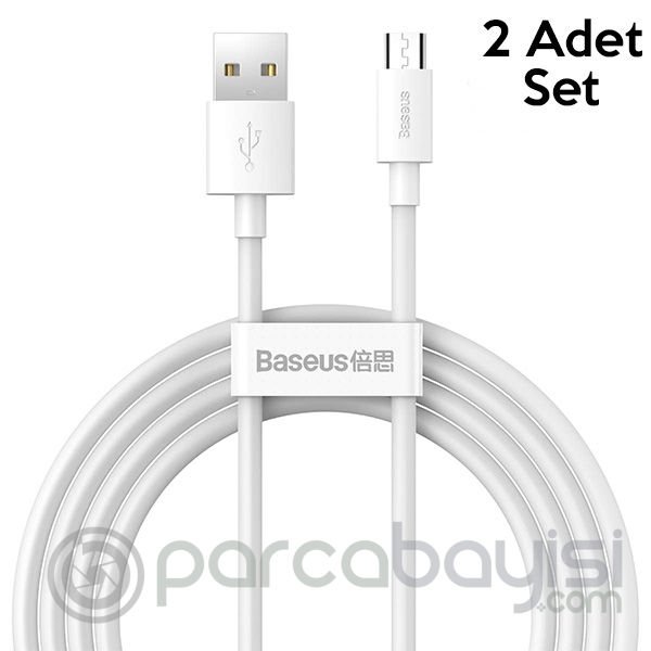 BASEUS Simple Wisdom Mikro USB Şarj Kablosu 2 Adet Set 150cm