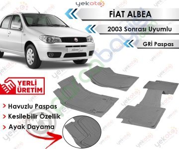 Fiat Albea 2003 Sonrası Uyumlu Havuzlu Kesilebilir Gri Paspas