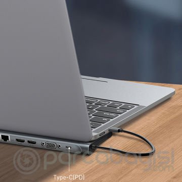 Baseus 11in1 Enjoyment Series Type-C Notebook Hub (PD-HDMI-VGA-RJ45-SD-USB*3) Adaptör Çoklayıcı