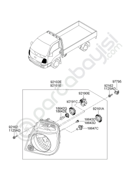 Kia Bongo Far Komple Sol  Orjinal | 921014E012