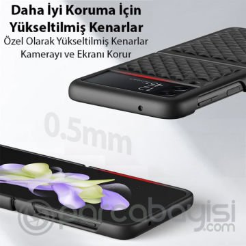Dux Ducis Venice Series Samsung Galaxy Z Flip3 5G için Premium Deri Kılıf