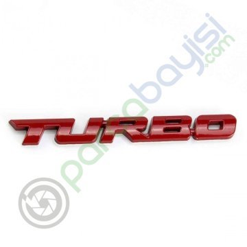 Turbo Metal Paslanmaz Dekoratif Amblem Kırmızı