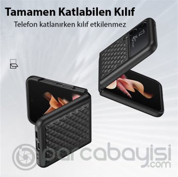 Dux Ducis Venice Series Samsung Galaxy Z Flip4 5G için Premium Deri Kılıf