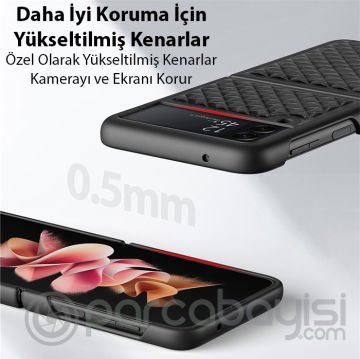 Dux Ducis Venice Series Samsung Galaxy Z Flip4 5G için Premium Deri Kılıf