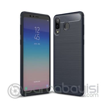 Galaxy A8 Star, A9 Star Dark Ultra Koruma Karbon Fiber Doku Silikon Kılıf