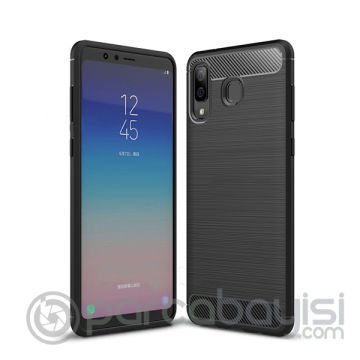 Galaxy A8 Star, A9 Star Dark Ultra Koruma Karbon Fiber Doku Silikon Kılıf