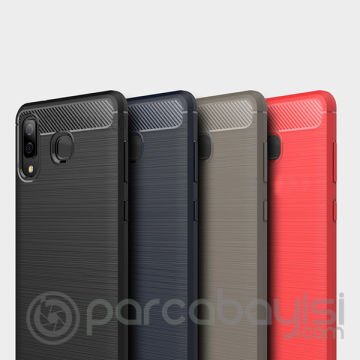 Galaxy A8 Star, A9 Star Dark Ultra Koruma Karbon Fiber Doku Silikon Kılıf