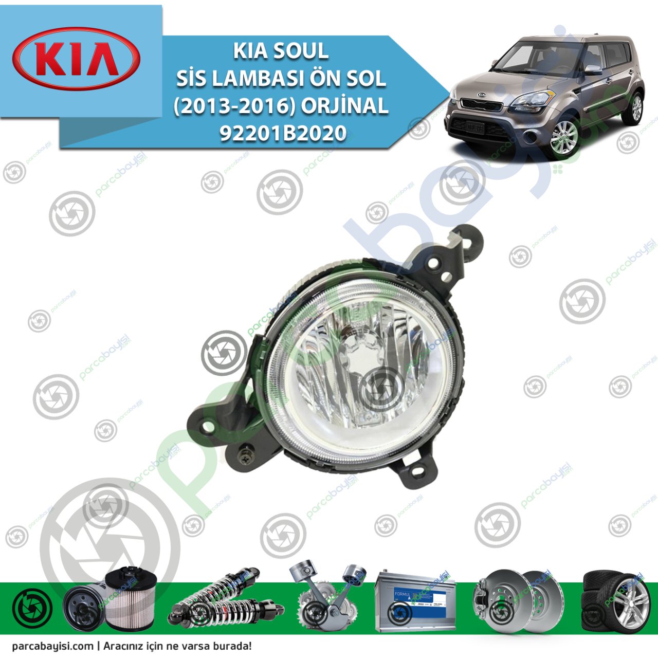 Kia Soul Sis Lambası Ön Sol (2013-2016) Orjinal | 92201B2020