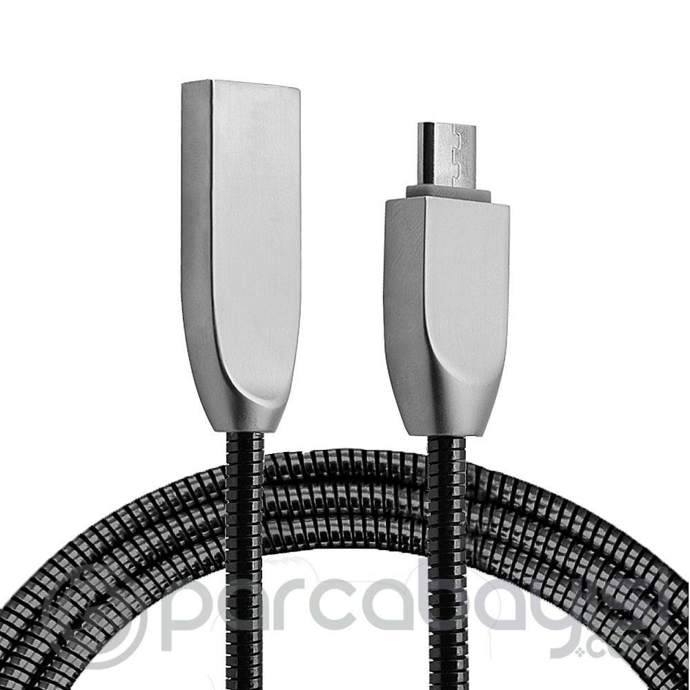 Ally Micro Usb Zinc Alloy Dayanıklı 2,4 A Metal 1mm Usb Kablo
