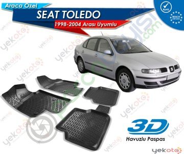 Seat Toledo 1998-2004 Arası Uyumlu Araca Özel 3D Havuzlu Paspas