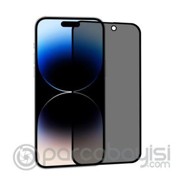 ALLY İPhone 14 Pro Max 3D Full Privacy Gizlilik Cam Ekran Koruyucu Anti-Spy