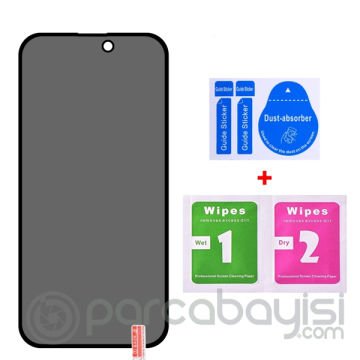 ALLY İPhone 14 Pro Max 3D Full Privacy Gizlilik Cam Ekran Koruyucu Anti-Spy