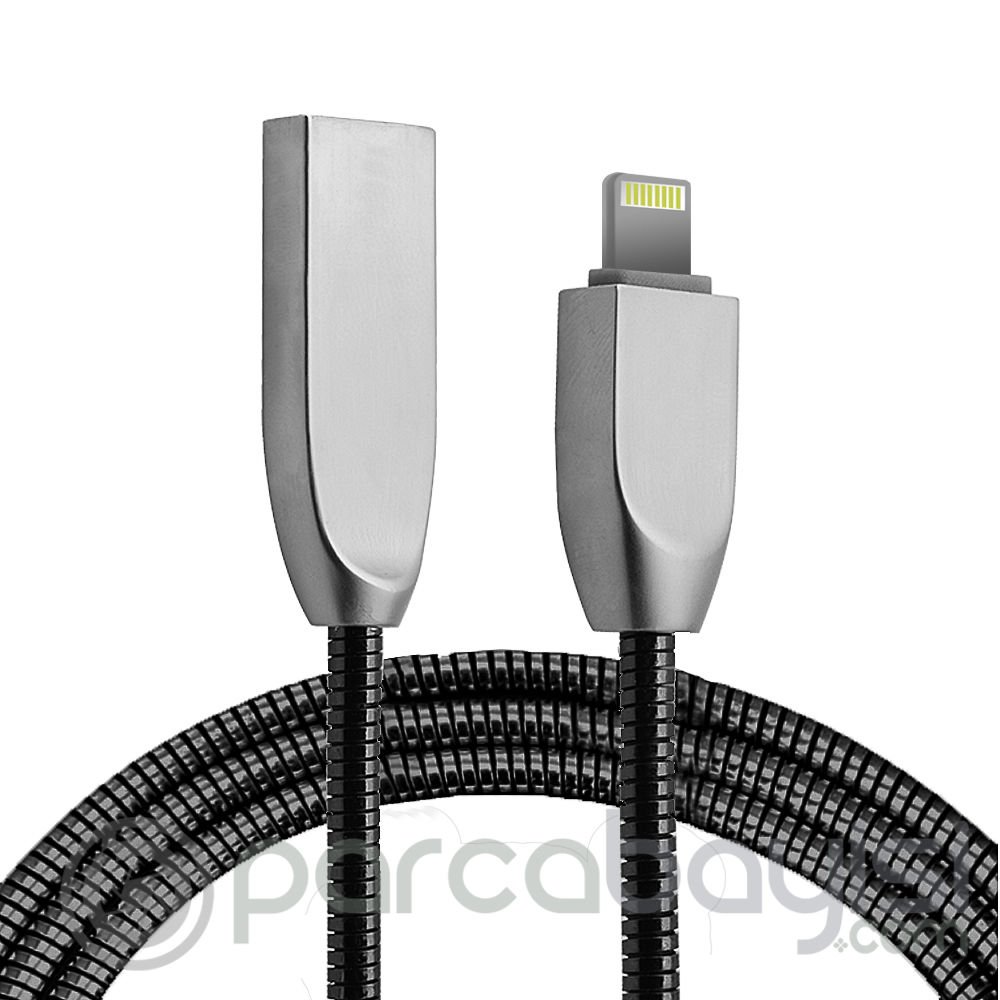Ally İphone,5s,6s,7,8,8 Plus Zinc Alloy Dayanıklı 2,4 A Metal Usb Kablo