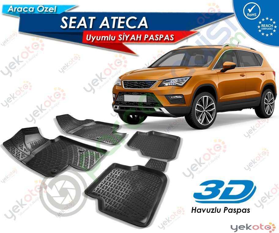 Seat Ateca Uyumlu Araca Özel 3D Havuzlu Paspas