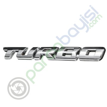 Turbo Metal Paslanmaz Dekoratif Amblem Krom
