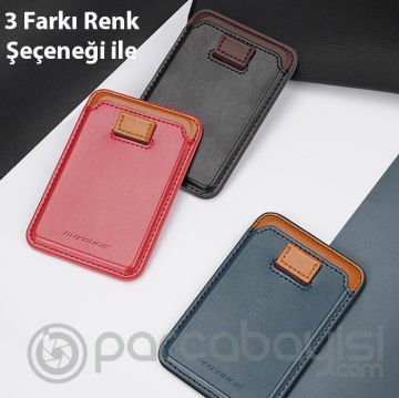 Dux Ducis İPhone 14-13-12ler için PU Deri Cüzdan Magsafe Kartlık Cüzdan Kılıf
