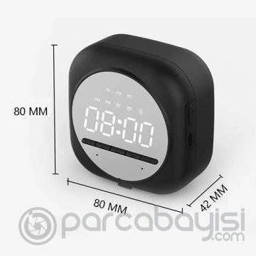 ALLY Q12 Bluetooth Hoparlör FM Radyo Dijital Masa Saati Alarm Uyandırma