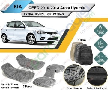 Kia Ceed 2010-2013 Arası Uyumlu Extra Havuzlu Kesilebilir Gri Paspas
