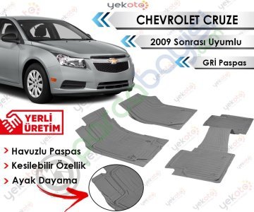 Chevrolet Cruze 2009 Sonrası Uyumlu Havuzlu Kesilebilir Gri Paspas