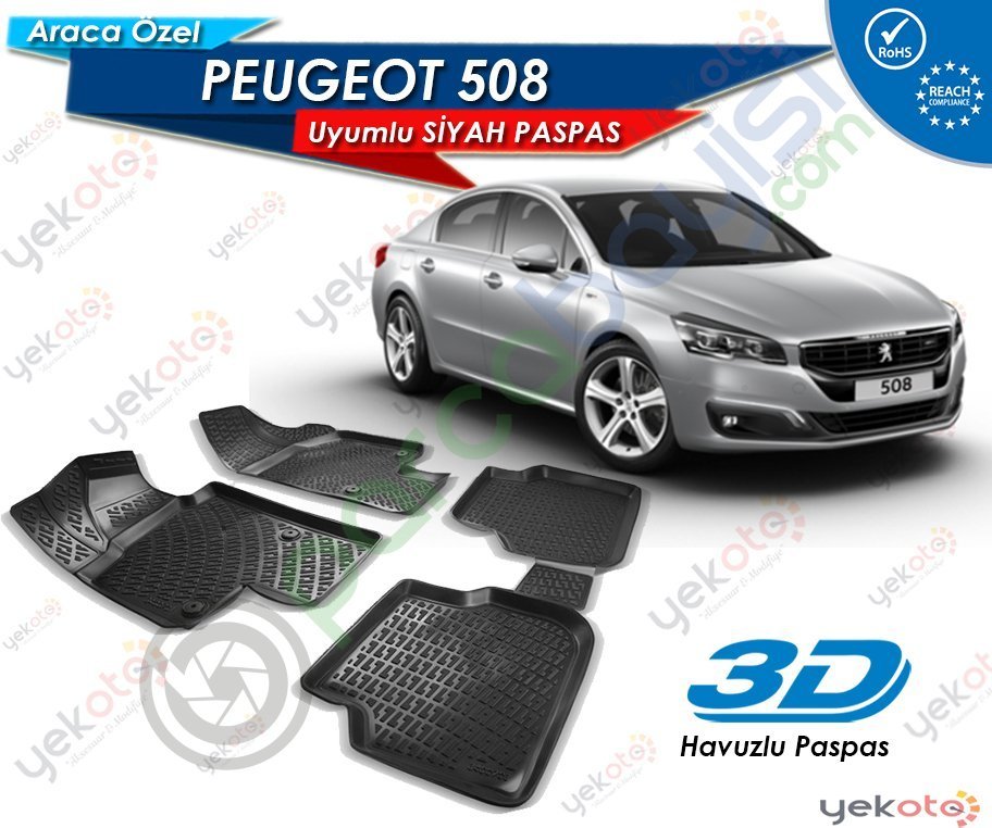 Peugeot 508 Uyumlu Araca Özel 3D Havuzlu Paspas