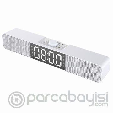 ALLY Q10 Soundbar Bilgisayar TV Altı Hoparlör Bluetooth Hoparlör FM Radyo Dijital Masa Saati