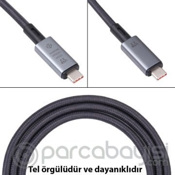 Ally USB 3.2 100W Type-C to Type-C 8K Görüntü-Data ve Ultra Hızlı Şarj Kablosu 1 Metre