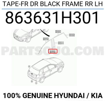 Kia Ceed Ön Kapı Bandı Siyah Üst Sol Orjinal | 863631H301