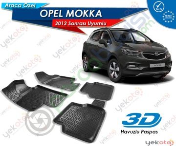 Opel Mokka 2012 Sonrası Uyumlu Araca Özel 3D Havuzlu Paspas