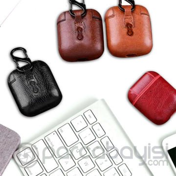 Ally Leather Case Apple Airpods 1-2 PU Deri Koruma Kılıfı
