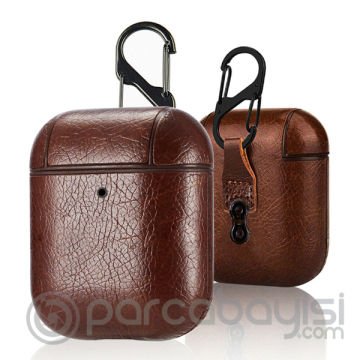 Ally Leather Case Apple Airpods 1-2 PU Deri Koruma Kılıfı