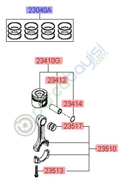 Piston Pim Seti Kia Carnıval Sorento Orjinal | 234102F910