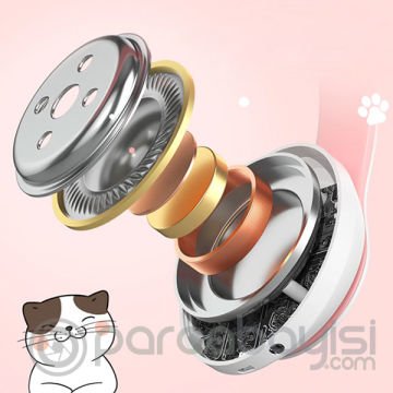 ALLY 23M Kedi Kulak Kulaküstü Bluetooth 5.0 Kablosuz Kulaklık Led Işıklı