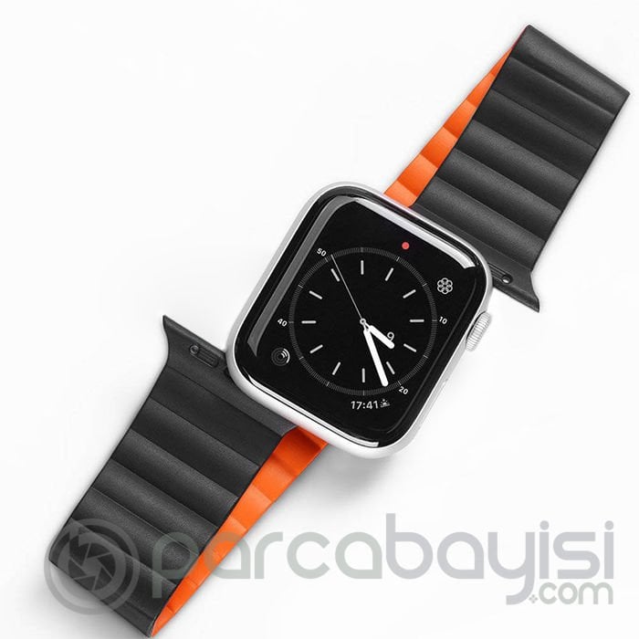DUX DUCIS Apple Watch 38-40-41MM için Manyetik Zincir Versiyon PU Deri Kayış Kordon