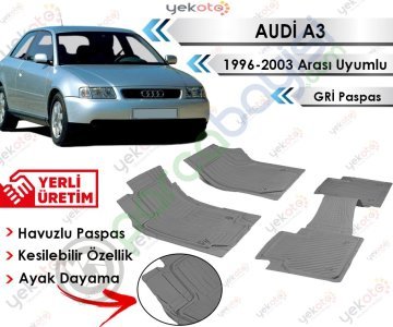 Audi A3 1996-2003 Arası Uyumlu Havuzlu Kesilebilir Gri Paspas