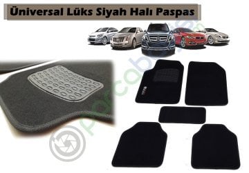 Halı Paspas Üniversal 5 Parça Siyah Paspas