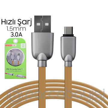 Ally Usb Type-C  Zinc Alloy Dayanıklı 3.0a 1.5mm Usb Kablo
