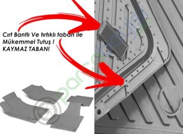 Alfa Romeo 2005 Sonrası Uyumlu Havuzlu Kesilebilir Gri Paspas