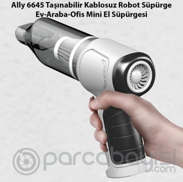 Ally 6645 Taşınabilir Kablosuz Robot Süpürge Ev-Araba-Ofis Mini El Süpürgesi