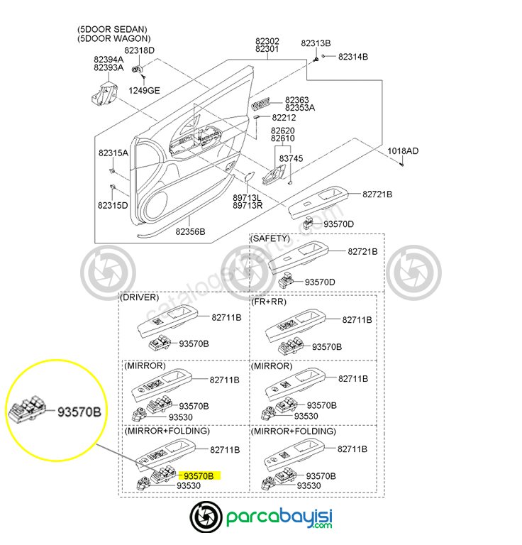 Kia Ceed Ana Düğme Otomatik Cam Orjinal | 935701H100Eq