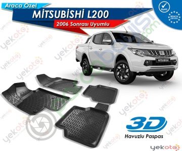 Mitsubushi L200 2006 Sonrası Uyumlu Araca Özel 3D Havuzlu Paspas