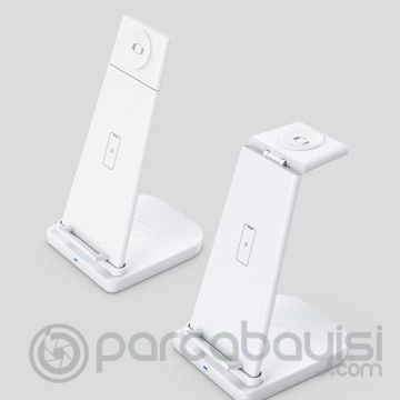 ALLY 15W 3in1 Şarj Standı Wireless Kablosuz Şarj iPhone+iWatch+AirPods YM-UD21
