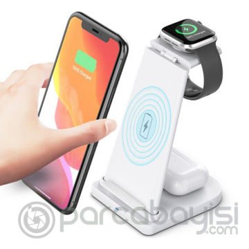ALLY 15W 3in1 Şarj Standı Wireless Kablosuz Şarj iPhone+iWatch+AirPods YM-UD21